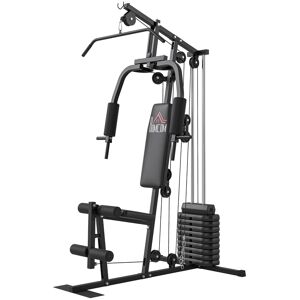 Homcom Stazione Fitness con Pesi da 45kg per Allenamento a Casa, 135x103x210cm, Nero Aosom Image