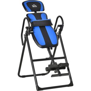 Homcom Panca a Inversione Pieghevole con Schienale regolabile 132x71x145cm, Nero e Blu Image
