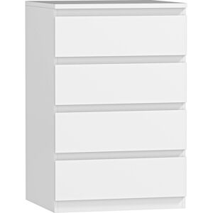 Homcom Cassettiera 4 Cassetti con Chiusura Ammortizzata in Stile Moderno 45x40x68 cm Bianco   Aosom Italy Image