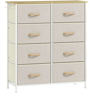 Homcom Cassettiera 8 Cassetti Pieghevoli con 4 Tasche e 2 Ganci, in Legno, Acciaio e Tessuto, 86x30x94.5 cm   Aosom Italy Image