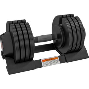 Sportnow Kit Pesi Regolabili 7/13/18/24 kg con Porta Manubri e Impugnatura Antiscivolo, 37x18x18 cm, Nero   Aosom Italy Image