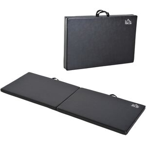 Homcom Tappetino da Ginnastica Pieghevole, Materassino Fitness Spesso 5 cm e Antiscivolo, 180x60x5 cm, Nero   Aosom Italy Image