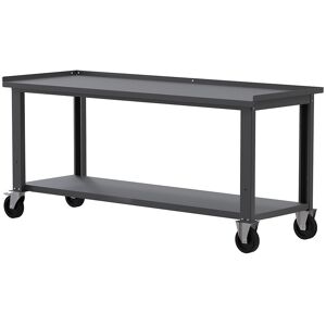 Banco da lavoro con ruote SOGI X3N_112AR - 2 m - piano in acciaio - grigio antracite Image