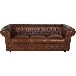Maisons du Monde Divano trasformabile 3 posti in pelle marrone 215x75.5x93cm Image