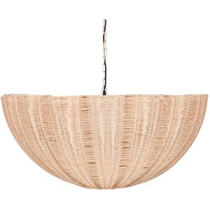 Maisons du Monde Lampada a sospensione arrotondata plissettata in rattan intrecciato 92x38x92cm Image
