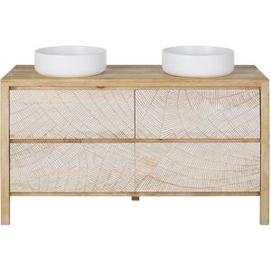 Maisons du Monde Mobiletto da bagno con 2 cassetti, design bianco 140x93x50cm Image