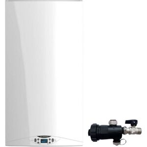 Ariston Caldaia a Condensazione HS Premium 24 Kw EU Metano/GPL Completa Di Kit Scarico Fumi con Defangatore in Omaggio KIT COASSIALE Image