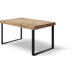 Pazzo Design Tavolo allungabile rovere rustico con gambe nere a U - 140x90 Image