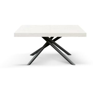 Pazzo Design Tavolo allungabile bianco frassinato con gambe incrociate nere tubolari menego - 140x90 Image