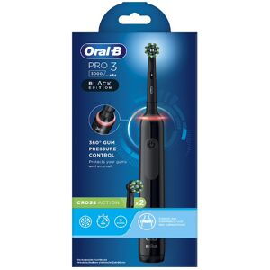 Procter & Gamble Srl Oral-B Spazzolino Elettrico Ricaricabile Nero Pro3 3000, 1 Custodia Da Viaggio, 2 Testine Di Ricambio Image