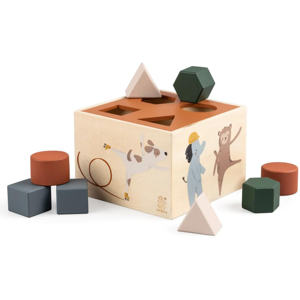 Sebra Gioco Montessori Cubo in Legno con Forme Geometriche Animali Image