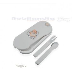 Nanan Set Porta Posatine BIANCO Lamina Argentata Image