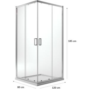 Box doccia rettangolare Modello City 80x120 cm - h 185 cm - vetro trasparente Image