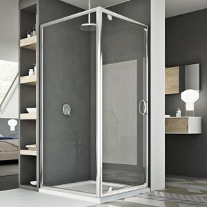 Box Doccia 80x80 cm apertura lato 80  CM - H185 vetro trasparente mod Brief 1 Anta Image
