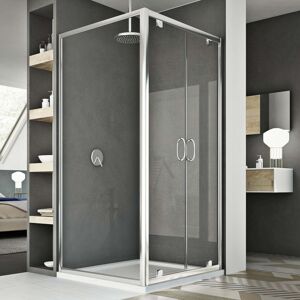 Box Doccia 75x120 cm apertura lato 120 - H185 vetro trasparente mod Brief 2 Ante Image
