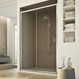 Porta Doccia modello Frame ad 1 anta scorrevole 150 cm - H 185 cm vetro stampato Image