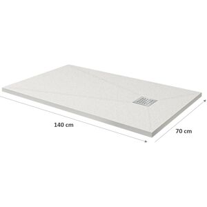 Piatto Doccia in Marmoresina 70x140 cm Bianco Effetto Pietra modello Side Image