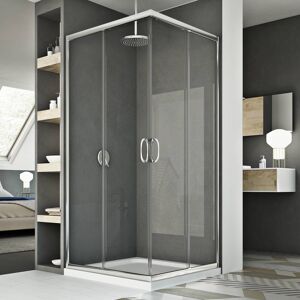 Box doccia modello Young 70x70 cm x H 185 vetro trasparente Image