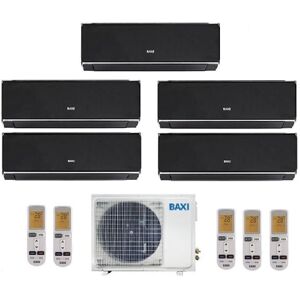 Climatizzatore Condizionatore Baxi Inverter Penta Split Halo Nero Specchiato 9000+9000+9000+9000+9000 Con Lsgt125-5m R-32 9+9+9+9+9 - New Image