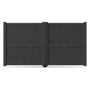 finestre.com Cancello a due ante, alluminio, modello Torino, Antracite, 3000 x 1200 mm, configura individualmente Image