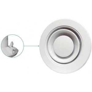 Tecnosystemi Diffusore Circolare Per Condizionatore Multicono Regolabile In Plastica Abs Bianca Con Collarino Integrato Image