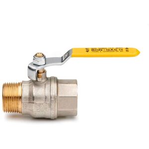Enolgas Valvola A Sfera A Passaggio Totale Per Gas Combustibili Maschio/femmina Con Leva Acciaio Gialla Serie Bongas Pn25 Image