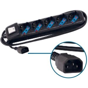Faeg FG19658. Multipresa 5 prese schuko bipasso 2P+T 10/16A, spina per UPS + int. 2P luminoso IP20 Image