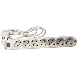 Faeg FG19807. Multipresa 7 prese schuko bipasso 2P+T 10/16A spina 2P+T 16A + int. 2P luminoso IP20 Image