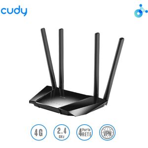 Cudy LT400 Router Wi-Fi 4G DRAM 64MB, SPI Flash 8MB 1 Nanosim + 4 porte RJ45 10/100 Mbps Image