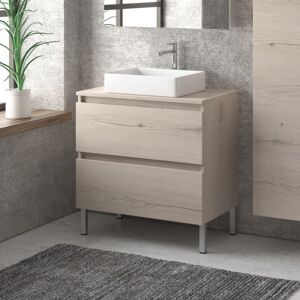 kamalu Mobile bagno a terra 80cm con due cassetti TOD-80P Image