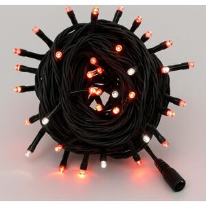 Ettroit Catena Luminosa 100 Led, 10mt, Luce Rosso, Cavo Nero, Ip65, Prolungabile, Effetto Flash Bianco, Ghirlanda Nataliza, Negozi, Balcone Image
