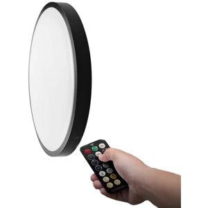 V-Tac Vt-8624s Plafoniera Led Da Parete 24w Rotonda Con Telecomando E Sensore Di Movimento A Microonde Corpo Nero 4000k Ip44 - 76701 Image