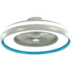 V-Tac Vt-5022 Ventilatore Da Soffitto 45w Motore Ac Corpo Bianco E Anello Interno Blu Con Lampada Led 35w 3in1 Cct E Telecomando - Sku 217934 Image