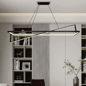 V-Tac Vt-7756 Lampadario Led A Sospensione Con 2 Rettangoli 45w In Metallo Colore Nero 114*22*150cm 3000k Triac Dimmerabile - 6906 Image