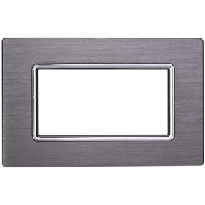 Ettroit Ettorit Placca Compatibile Bticino Livinglight 3 Moduli Alluminio Colore Argento Satinato - Ln86306 Image