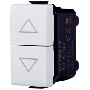 Ettroit Pulsante Doppio 1p+1p No Saliscendi Tapparella Compatibile Bticino Matix Colore Bianco Mt1202 Image