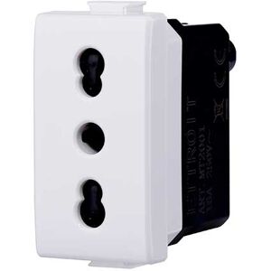 Ettroit Presa Bipasso Compatibile Bticino Matix 2p+t 10/16a Colore Bianco Image