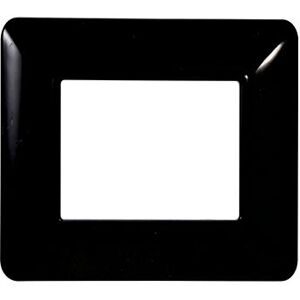 Ettroit Placca Compatibile Bticino Matix 2 Moduli Plastica Colore Nero Image