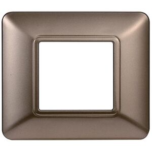 Ettroit Placca Compatibile Bticino Matix 2 Moduli Plastica Colore Bronzo Image