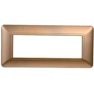 Ettroit Placca Compatibile Bticino Matix 6 Moduli Plastica Colore Oro Image