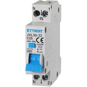 Ettroit Interruttore Magnetotermico Differenziale 1p+n 25a 4.5ka 30ma 220v 1 Modulo Din Jx252540 Image