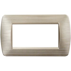 Ettroit Placca Plastica 4p Colore Oro Satinato Compatibile Con Bticino Living Light - Ln85411 Image