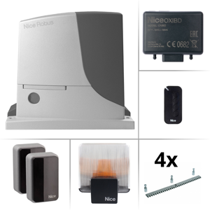 Nice Kit  Robus Bd Cancello Scorrevole 600kg Rb600bdkce + 4m Cremagliera Zincata Image