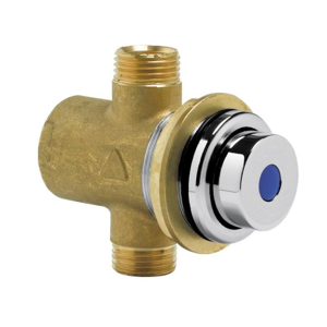 IDRAL Rubinetto temporizzato per lavabo da incasso con raccordo di fissaggio per pareti sottili 08140SP Cromato Ottone Image