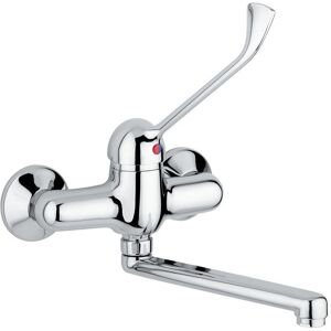 IDRAL Miscelatore a parete per lavello con leva clinica 02400 Cromato Ottone Image