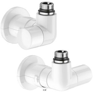 CALEFFI Coppia di valvole a doppia squadra per termoarredi HIGH-STYLE colore Bianco 400401 1/2” Image