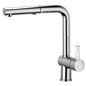 PAFFONI Miscelatore monocomando per lavello con doccetta estraibile serie Rock RO285CR Cromato Ottone Image