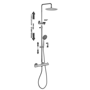 PAFFONI Colonna doccia regolabile New Mini Birillo ZCOL589LIQCR Cromato Metallo Image
