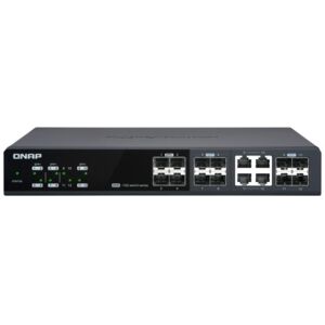 QNAP - NAS DT QNAP QSW-M1204-4C switch di rete Gestito 10G Ethernet (100/1000/10000) Nero (QSW-M1204-4C) Image