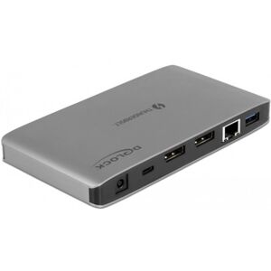 DeLOCK 87777 replicatore di porte e docking station per notebook Cablato Thunderbolt 3 Grigio (87777) Image